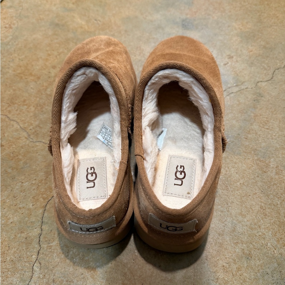 Cozy Tan Suede Slip-On Clogs - Picture 3 of 4